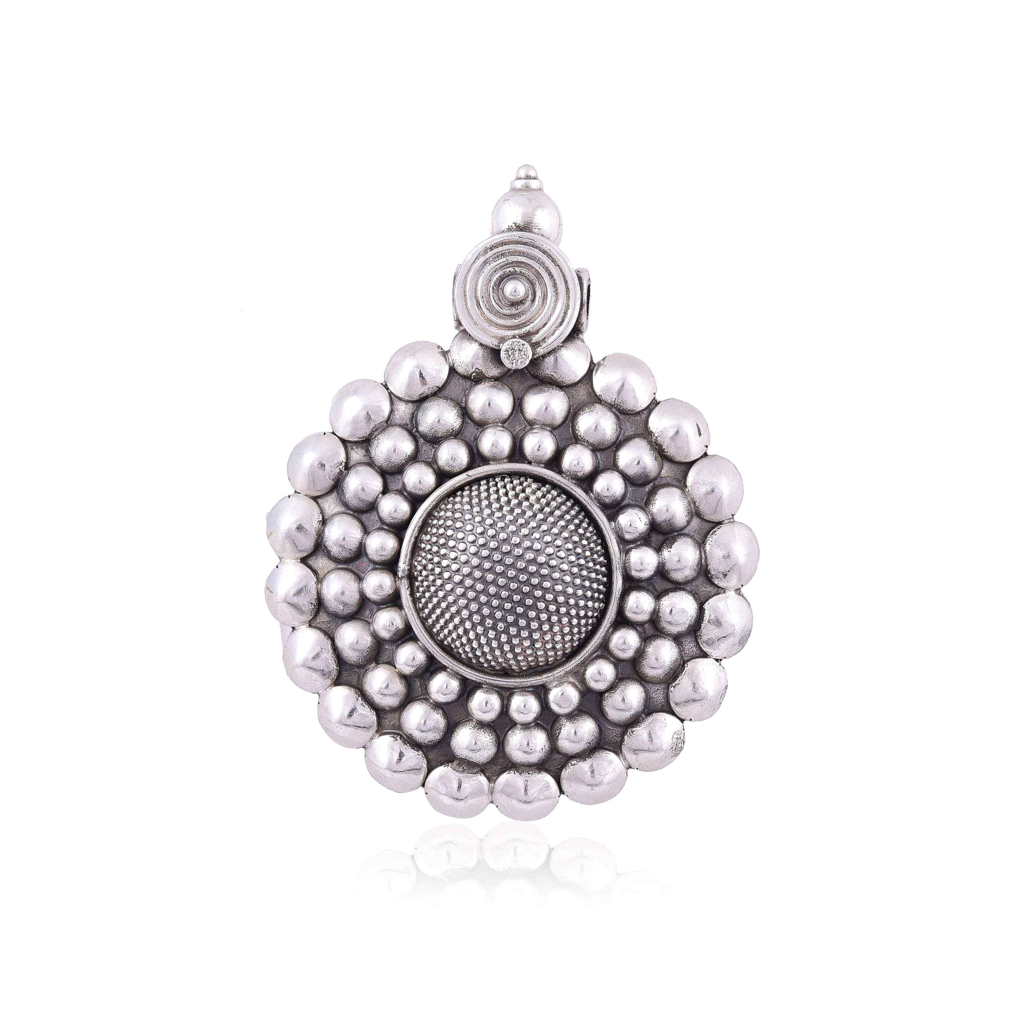 Sterling Silver dotted pendant :SKU5846